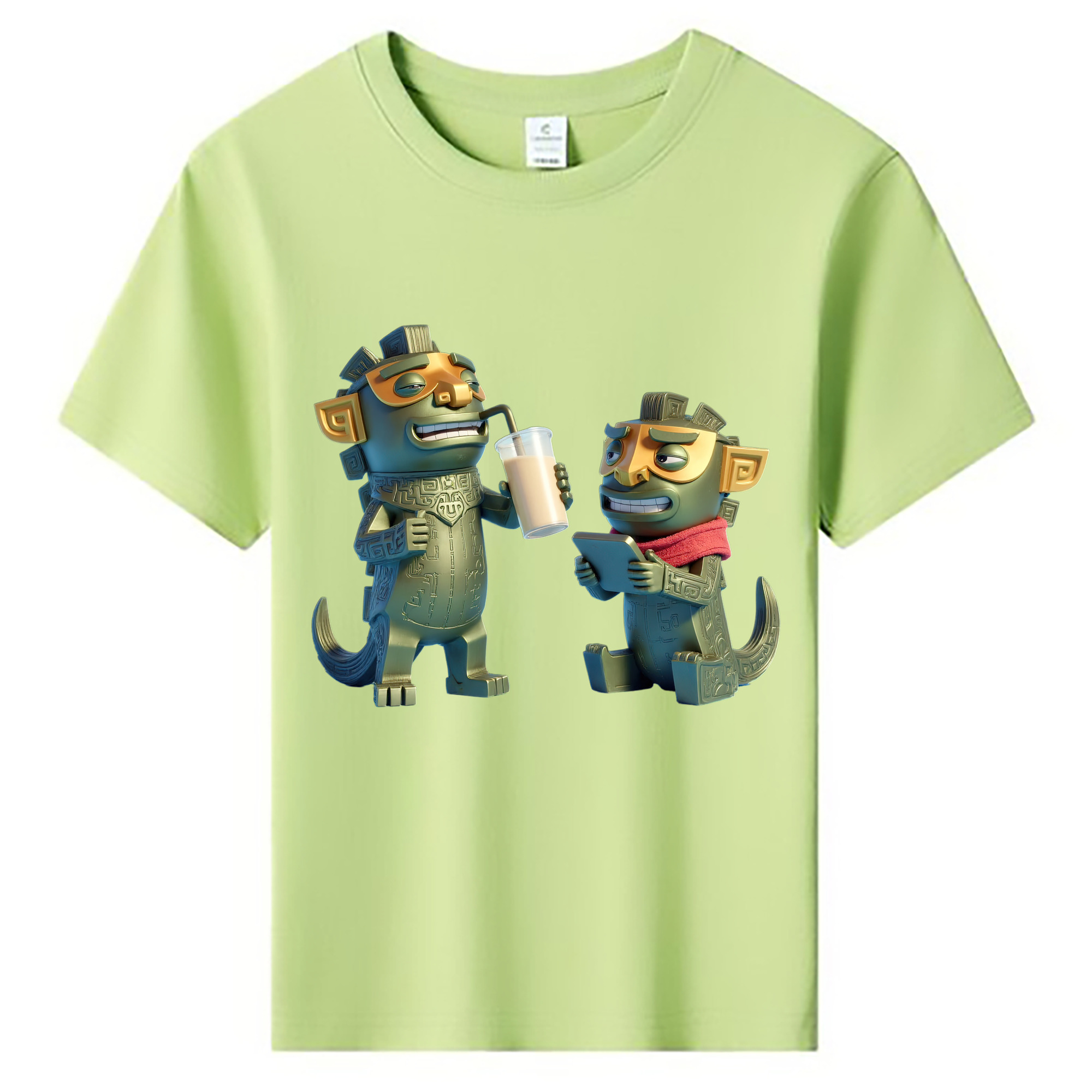 （画像用） Ne Zha 2 ナタ 魔童の大暴れ 綿100％キッズTシャツ（フロントプリント）